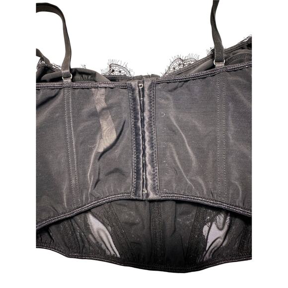 Dealmore Black Floral Lace Bustier Top Approx size Medium - Picture 7 of 10